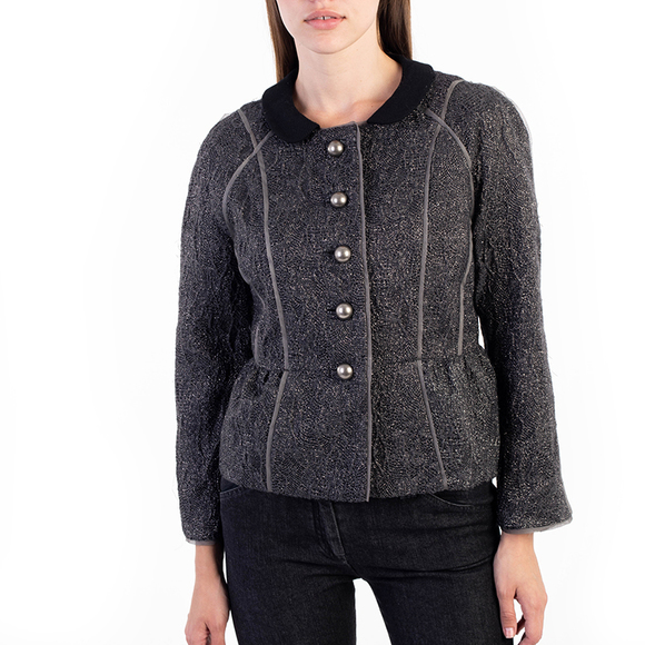 PETER SOM BLACK DARK GRAY CLASSIC JACKETWOMENS SIZE L